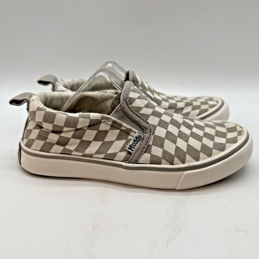 Mudd  Sylvia Canvas Slip On Sneakers Kids US 1 Checkerboard Mushroom Skate Shoes